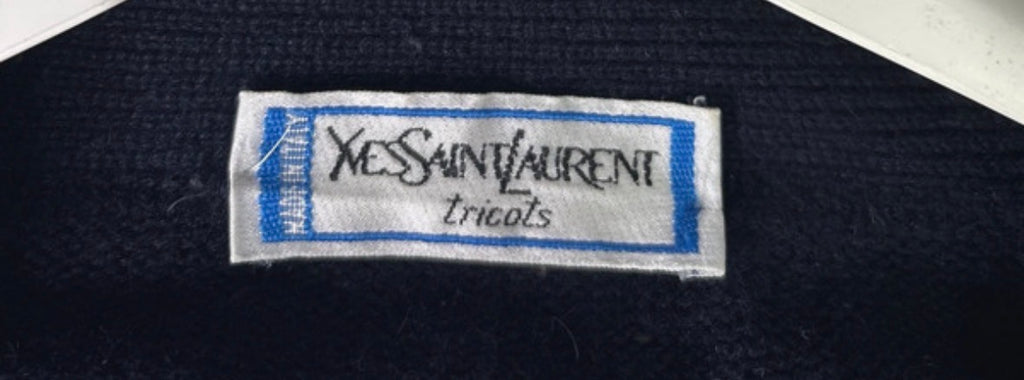 Cardigan Vintage Yves Saint Laurent (YSL) Tricots a Rombi - Made in Italy - Blu Marino, Verde, Rosso